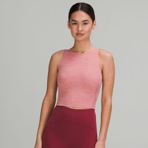 NWT lululemon align high neck tank in heathered pink blossom